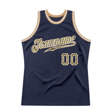 Загрузить изображение в средство просмотра галереи, Custom Navy Camo-Old Gold Authentic Throwback Basketball Jersey