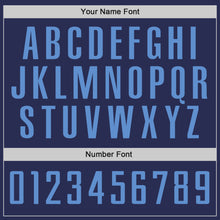 Load image into Gallery viewer, Custom Navy Light Blue Authentic Throwback Basketball Jersey