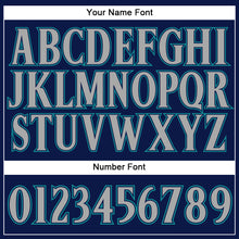 Загрузить изображение в средство просмотра галереи, Custom Navy Gray-Teal Authentic Baseball Jersey