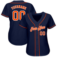 Загрузить изображение в средство просмотра галереи, Custom Navy Orange-White Authentic Baseball Jersey