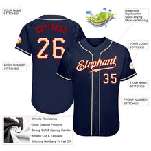Load image into Gallery viewer, Custom Navy City Cream-Red Authentic Baseball Jersey