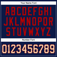 Load image into Gallery viewer, Custom Navy City Cream-Red Authentic Baseball Jersey