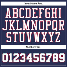 Charger l'image dans la galerie, Custom Navy White-Red Authentic Throwback Basketball Jersey