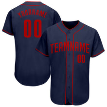 Загрузить изображение в средство просмотра галереи, Custom Navy Red Authentic Baseball Jersey