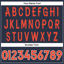 Charger l'image dans la galerie, Custom Navy Orange-White Mesh Authentic Throwback Football Jersey