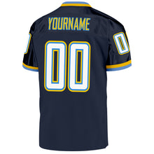 Load image into Gallery viewer, Custom Navy White-Powder Blue Mesh Authentic Throwback Football Jersey