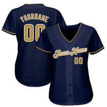 Загрузить изображение в средство просмотра галереи, Custom Navy Old Gold-White Authentic Baseball Jersey