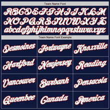 Load image into Gallery viewer, Custom Navy White-Red Authentic Baseball Jersey