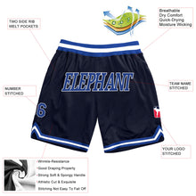 Загрузить изображение в средство просмотра галереи, Custom Navy Royal-White Authentic Throwback Basketball Shorts
