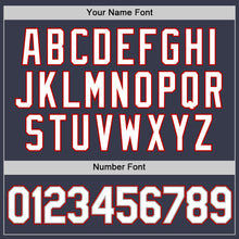 Charger l'image dans la galerie, Custom Navy White Pinstripe White-Red Authentic Basketball Jersey