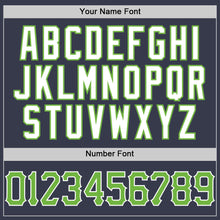 Charger l'image dans la galerie, Custom Navy White Pinstripe Neon Green-White Authentic Basketball Jersey