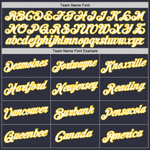 Laden Sie das Bild in den Galerie-Viewer, Custom Stitched Navy White-Gold Sports Pullover Sweatshirt Hoodie