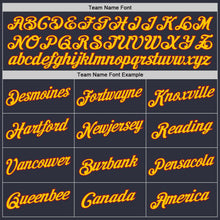 Laden Sie das Bild in den Galerie-Viewer, Custom Stitched Navy White-Gold Sports Pullover Sweatshirt Hoodie