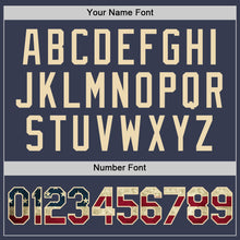 Laden Sie das Bild in den Galerie-Viewer, Custom Navy Vintage USA Flag-Cream Performance T-Shirt