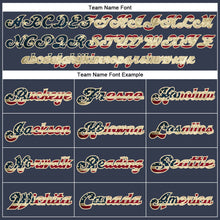 Load image into Gallery viewer, Custom Navy Vintage USA Flag-Cream Mesh Authentic Football Jersey