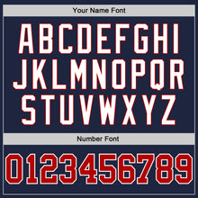 Load image into Gallery viewer, Custom Navy Red-White Authentic Baseball Jersey