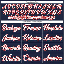 Load image into Gallery viewer, Custom Navy White-Red Authentic Baseball Jersey