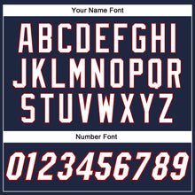 Load image into Gallery viewer, Custom Navy White-Red Authentic Baseball Jersey