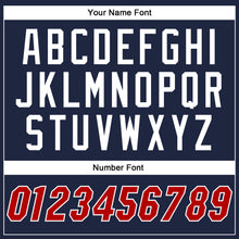 Load image into Gallery viewer, Custom Navy Red-White Authentic Baseball Jersey