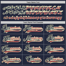 Load image into Gallery viewer, Custom Navy Vintage USA Flag-Cream Hockey Jersey