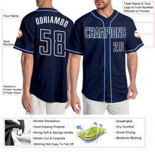 Load image into Gallery viewer, Custom Navy Navy-Light Blue Authentic Baseball Jersey