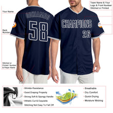 Загрузить изображение в средство просмотра галереи, Custom Navy Navy-Gray Authentic Baseball Jersey