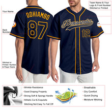 Загрузить изображение в средство просмотра галереи, Custom Navy Navy-Gold Authentic Baseball Jersey
