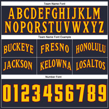 Charger l'image dans la galerie, Custom Navy Gold-Maroon Authentic Throwback Basketball Shorts