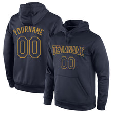 Charger l'image dans la galerie, Custom Stitched Navy Navy-Old Gold Sports Pullover Sweatshirt Hoodie