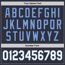 Laden Sie das Bild in den Galerie-Viewer, Custom Stitched Navy White-Light Blue Sports Pullover Sweatshirt Hoodie