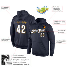 Laden Sie das Bild in den Galerie-Viewer, Custom Stitched Navy White-Old Gold Sports Pullover Sweatshirt Hoodie