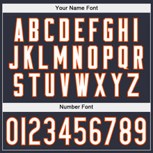 Laden Sie das Bild in den Galerie-Viewer, Custom Stitched Navy White-Orange Sports Pullover Sweatshirt Hoodie