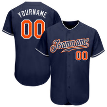 Загрузить изображение в средство просмотра галереи, Custom Navy Orange-White Authentic Baseball Jersey