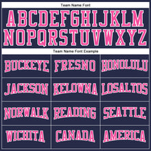 Load image into Gallery viewer, Custom Navy Pink-White Authentic Throwback Basketball Jersey