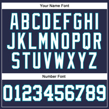 Charger l'image dans la galerie, Custom Navy White-Teal Authentic Throwback Basketball Jersey