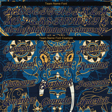 Загрузить изображение в средство просмотра галереи, Custom Navy Navy-Old Gold 3D Pattern Design Elephant Authentic Baseball Jersey