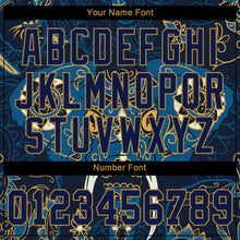 Загрузить изображение в средство просмотра галереи, Custom Navy Navy-Old Gold 3D Pattern Design Elephant Authentic Baseball Jersey