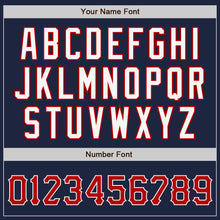 Load image into Gallery viewer, Custom Navy Red-White Authentic Baseball Jersey