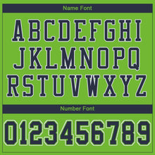 Laden Sie das Bild in den Galerie-Viewer, Custom Neon Green Navy-White Mesh Authentic Football Jersey