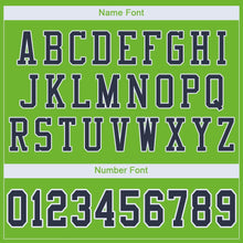Laden Sie das Bild in den Galerie-Viewer, Custom Neon Green Navy-White Mesh Authentic Football Jersey
