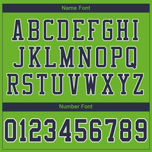 Charger l'image dans la galerie, Custom Neon Green Navy-White Mesh Authentic Football Jersey