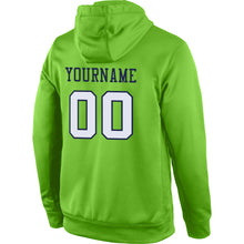Charger l'image dans la galerie, Custom Stitched Neon Green White-Navy Sports Pullover Sweatshirt Hoodie