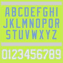 Load image into Gallery viewer, Custom Neon Green White-Light Blue Authentic Throwback Basketball Jersey