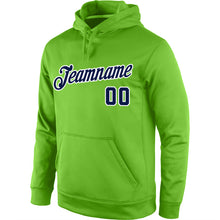 Загрузить изображение в средство просмотра галереи, Custom Stitched Neon Green Navy-White Sports Pullover Sweatshirt Hoodie