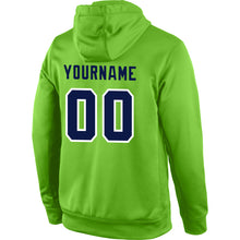 Загрузить изображение в средство просмотра галереи, Custom Stitched Neon Green Navy-White Sports Pullover Sweatshirt Hoodie