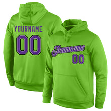 Загрузить изображение в средство просмотра галереи, Custom Stitched Neon Green Purple-Gray Sports Pullover Sweatshirt Hoodie