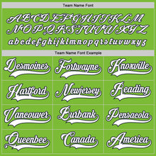 Load image into Gallery viewer, Custom Neon Green White-Navy Hockey Jersey