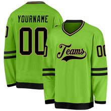 Загрузить изображение в средство просмотра галереи, Custom Neon Green Black-Old Gold Hockey Jersey