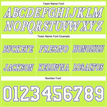 Load image into Gallery viewer, Custom Neon Green White-Navy Authentic Throwback Basketball Shorts