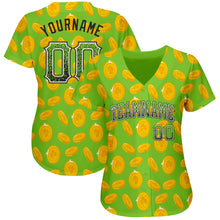 Charger l'image dans la galerie, Custom Neon Green Black-White 3D Pattern Design Authentic St. Patrick's Day Drift Fashion Baseball Jersey
